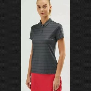 Nike Women’s Dri-Fit Striped Golf Polo Grey Medium